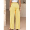 image:imageANRABESS Womens Striped Gingham Wide Leg Palazzo Pants with PocketsYellow White Plaid