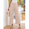 image:imageANRABESS Womens Summer Wide Leg Lightweight Flowy PantsApricot