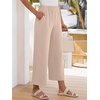 image:imageANRABESS Womens Summer Wide Leg Lightweight Flowy PantsApricot