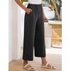 image:imageANRABESS Womens Summer Wide Leg Lightweight Flowy PantsBlack