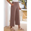 image:imageANRABESS Womens Summer Wide Leg Lightweight Flowy PantsBrown