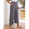 image:imageANRABESS Womens Summer Wide Leg Lightweight Flowy PantsDark Gray