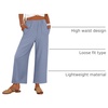 image:imageANRABESS Womens Summer Wide Leg Lightweight Flowy PantsGrey Blue