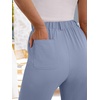image:imageANRABESS Womens Summer Wide Leg Lightweight Flowy PantsGrey Blue