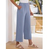 image:imageANRABESS Womens Summer Wide Leg Lightweight Flowy PantsGrey Blue