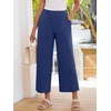 image:imageANRABESS Womens Summer Wide Leg Lightweight Flowy PantsNavy Blue