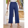 image:imageANRABESS Womens Summer Wide Leg Lightweight Flowy PantsNavy Blue