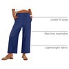 image:imageANRABESS Womens Summer Wide Leg Lightweight Flowy PantsNavy Blue