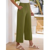 image:imageANRABESS Womens Summer Wide Leg Lightweight Flowy PantsOlive Green