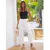 image:imageANRABESS Womens Summer Wide Leg Lightweight Flowy PantsWhite