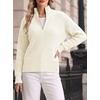 image:imageANRABESS Womens Sweaters Cropped Quarter Zip Pullover Fall OutfitsBeige