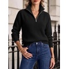 image:imageANRABESS Womens Sweaters Cropped Quarter Zip Pullover Fall OutfitsBlack
