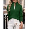 image:imageANRABESS Womens Sweaters Cropped Quarter Zip Pullover Fall OutfitsGreen