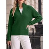 image:imageANRABESS Womens Sweaters Cropped Quarter Zip Pullover Fall OutfitsGreen