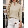 image:imageANRABESS Womens Sweaters Cropped Quarter Zip Pullover Fall OutfitsKhaki