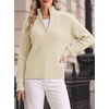 image:imageANRABESS Womens Sweaters Cropped Quarter Zip Pullover Fall OutfitsKhaki