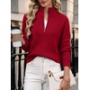 image:imageANRABESS Womens Sweaters Cropped Quarter Zip Pullover Fall OutfitsRed