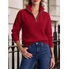 image:imageANRABESS Womens Sweaters Cropped Quarter Zip Pullover Fall OutfitsRed