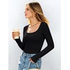 image:imageANRABESS Womens Tops Long Sleeve Shirt Built in BraBlack
