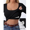 image:imageANRABESS Womens Tops Long Sleeve Shirt Built in BraBlack