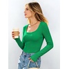 image:imageANRABESS Womens Tops Long Sleeve Shirt Built in BraGreen