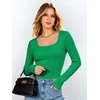 image:imageANRABESS Womens Tops Long Sleeve Shirt Built in BraGreen