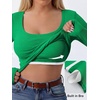 image:imageANRABESS Womens Tops Long Sleeve Shirt Built in BraGreen