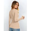 image:imageANRABESS Womens Tops Long Sleeve Shirt Built in BraLight Beige