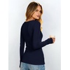 image:imageANRABESS Womens Tops Long Sleeve Shirt Built in BraNavy Blue