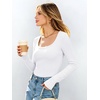 image:imageANRABESS Womens Tops Long Sleeve Shirt Built in BraWhite