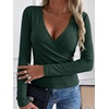 image:imageANRABESS Womens Tops Long Sleeve V Neck Fleece Thermal Fall ShirtsDeep Green