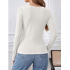 image:imageANRABESS Womens Tops Long Sleeve V Neck Fleece Thermal Fall ShirtsWhite