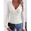 image:imageANRABESS Womens Tops Long Sleeve V Neck Fleece Thermal Fall ShirtsWhite