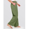 image:imageANRABESS Womens Wide Leg Casual Flowy Elastic Waist Beach Palazzo PantsArmy Green