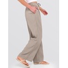 image:imageANRABESS Womens Wide Leg Casual Flowy Elastic Waist Beach Palazzo PantsBeige