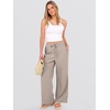 image:imageANRABESS Womens Wide Leg Casual Flowy Elastic Waist Beach Palazzo PantsBeige