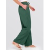 image:imageANRABESS Womens Wide Leg Casual Flowy Elastic Waist Beach Palazzo PantsDeep Green