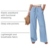 image:imageANRABESS Womens Wide Leg Casual Flowy Elastic Waist Beach Palazzo PantsLight Blue