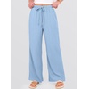 image:imageANRABESS Womens Wide Leg Casual Flowy Elastic Waist Beach Palazzo PantsLight Blue