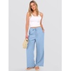 image:imageANRABESS Womens Wide Leg Casual Flowy Elastic Waist Beach Palazzo PantsLight Blue