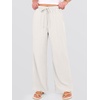 image:imageANRABESS Womens Wide Leg Casual Flowy Elastic Waist Beach Palazzo PantsOffwhite