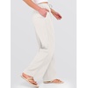image:imageANRABESS Womens Wide Leg Casual Flowy Elastic Waist Beach Palazzo PantsOffwhite