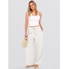 image:imageANRABESS Womens Wide Leg Casual Flowy Elastic Waist Beach Palazzo PantsOffwhite