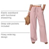 image:imageANRABESS Womens Wide Leg Casual Flowy Elastic Waist Beach Palazzo PantsPink