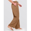 image:imageANRABESS Womens Wide Leg Casual Flowy Elastic Waist Beach Palazzo PantsYellow Brown