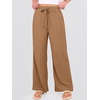 image:imageANRABESS Womens Wide Leg Casual Flowy Elastic Waist Beach Palazzo PantsYellow Brown