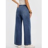 image:imageANRABESS Womens Wide Leg Jeans Drawstring Denim Pants with PocketsNavy Blue