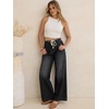 image:imageANRABESS Womens Wide Leg Jeans Drawstring Denim Pants with PocketsWished Black