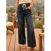 image:imageANRABESS Womens Wide Leg Jeans Drawstring Denim Pants with PocketsWished Black