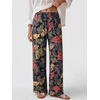 image:imageANRABESS Womens Wide Leg Palazzo Pants with PocketsFloral Black